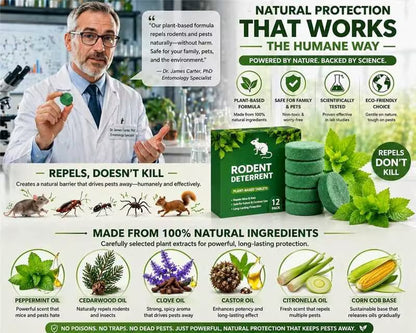 💥LAST DAY SALE 50%OFF💥🟢 Natural Peppermint Rodent Deterrent Tablets – 12 Pack