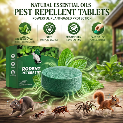 💥LAST DAY SALE 50%OFF💥🟢 Natural Peppermint Rodent Deterrent Tablets – 12 Pack