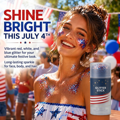 🦅4th of July Glitter Stick✨Red, White & Blue Body & Hair Sparkle.