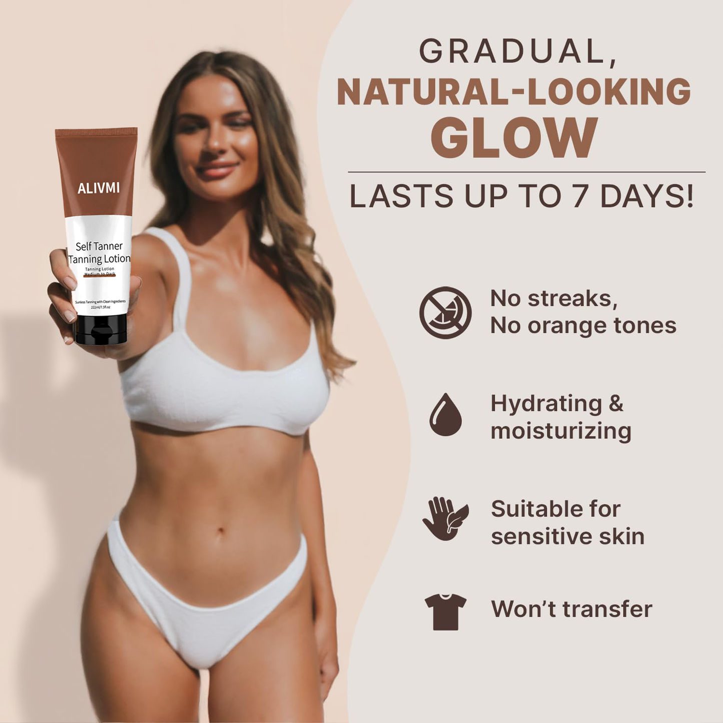 alivmi Natural & Unlock Your Natural, Organic Glow Tanning Lotion