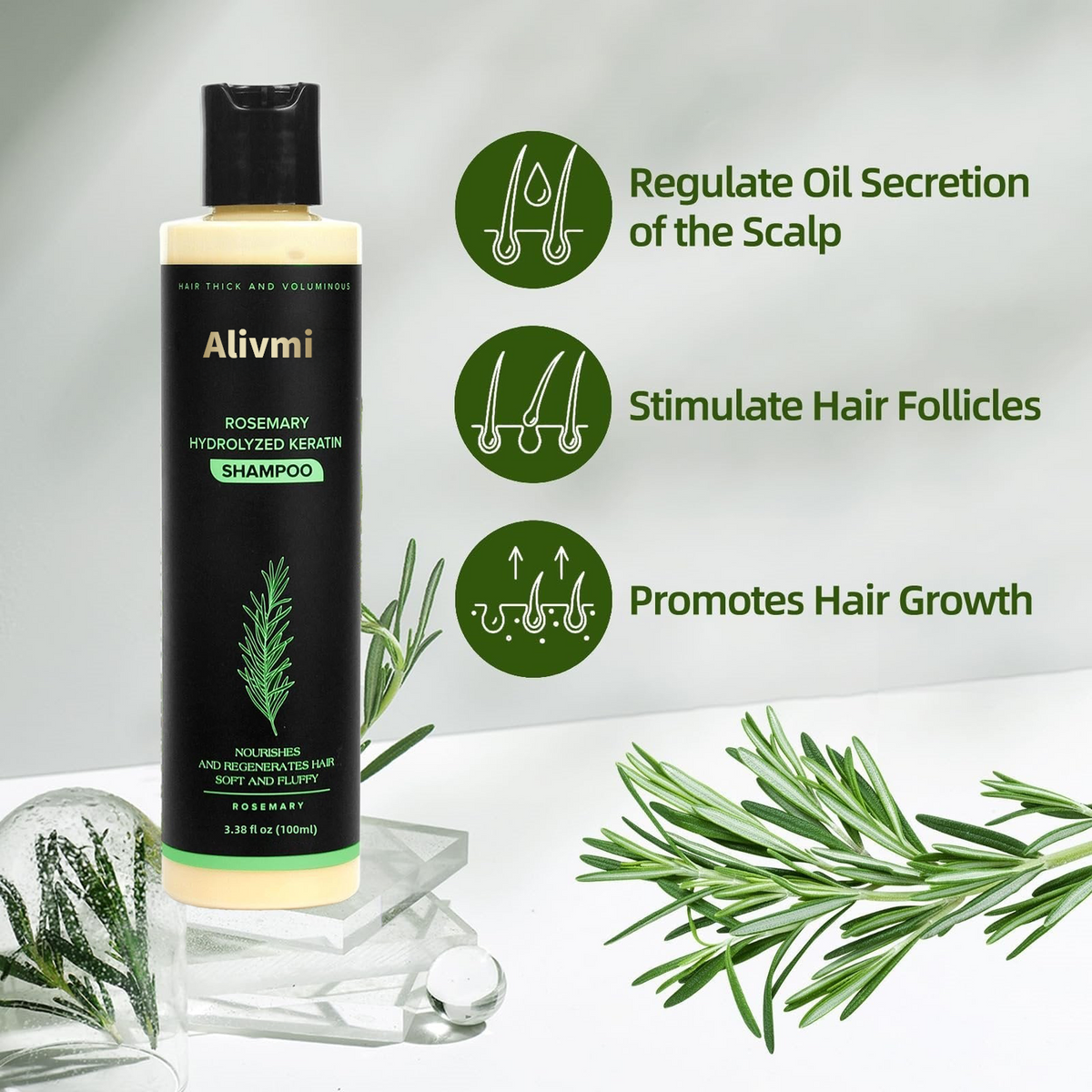 🔥LAST DAY 50% OFF - 🌿Alivmi Organic Rosemary Hair Growth Shampoo